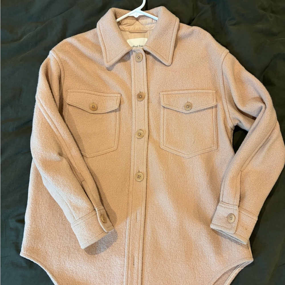 Wilfred Blush Teddy Button-Front Shacket